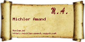 Michler Amand névjegykártya